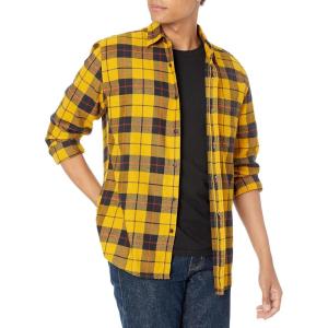 imageAmazon Essentials Mens LongSleeve Flannel Shirt Available in Big ampamp TallYellow Plaid