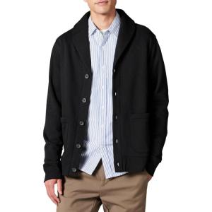 imageAmazon Essentials Mens LongSleeve Fleece ShawlCollar CardiganBlack