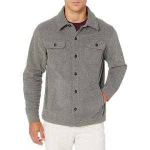 imageAmazon Essentials Mens LongSleeve Polar Fleece Shirt Jacket for WinterCharcoal Heather