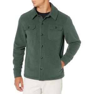 imageAmazon Essentials Mens LongSleeve Polar Fleece Shirt Jacket for WinterDark Green
