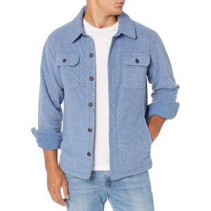 imageAmazon Essentials Mens LongSleeve Polar Fleece Shirt Jacket for WinterIndigo Blue Heather