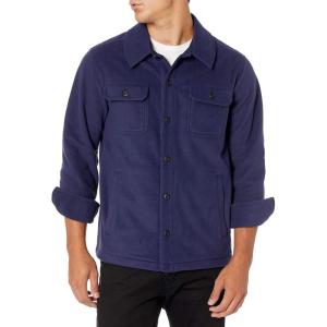 imageAmazon Essentials Mens LongSleeve Polar Fleece Shirt Jacket for WinterNavy