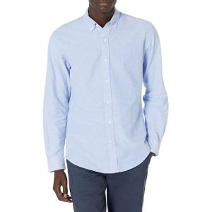 imageAmazon Essentials Mens LongSleeve RegularFit Stretch Oxford Shirt Available in Big ampamp TallPowder Blue