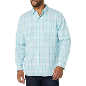 imageAmazon Essentials Mens LongSleeve SlimFit Stretch Poplin ShirtLight Blue White Medium Plaid