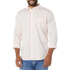 imageAmazon Essentials Mens LongSleeve SlimFit Stretch Poplin ShirtPink