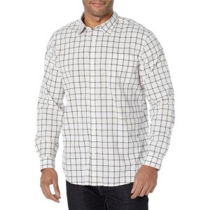 imageAmazon Essentials Mens LongSleeve SlimFit Stretch Poplin ShirtPink White Buffalo Plaid