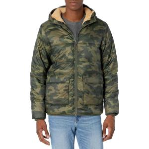 imageAmazon Essentials Mens LongSleeve WaterResistant SherpaLined Puffer JacketGreen Camo