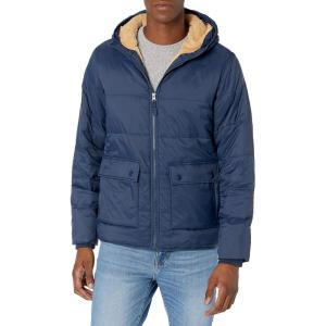imageAmazon Essentials Mens LongSleeve WaterResistant SherpaLined Puffer JacketNavy