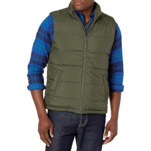 imageAmazon Essentials Mens Midweight FleeceLined Insulated Puffer VestOlive