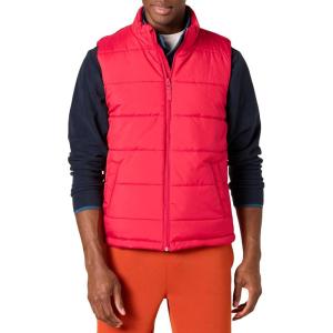 imageAmazon Essentials Mens Midweight FleeceLined Insulated Puffer VestRed