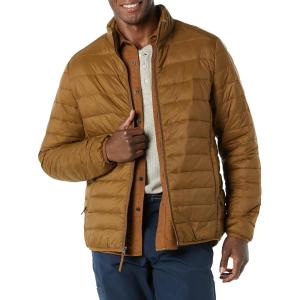 imageAmazon Essentials Mens Packable Lightweight WaterResistant Puffer Jacket Available in Big ampamp TallLight Brown