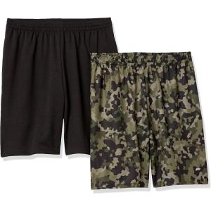 imageAmazon Essentials Mens Performance Tech LooseFit Shorts Available in Big ampamp Tall Pack of 2BlackGreen Geo Camo