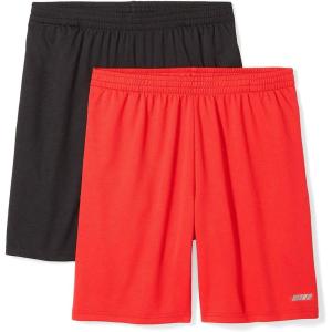 imageAmazon Essentials Mens Performance Tech LooseFit Shorts Available in Big ampamp Tall Pack of 2BlackRed