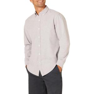 imageAmazon Essentials Mens RegularFit Long Sleeve Oxford ShirtGrey