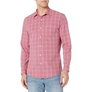 imageAmazon Essentials Mens RegularFit LongSleeve Casual Poplin ShirtBlue Washed Red Plaid