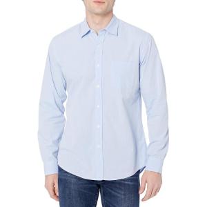imageAmazon Essentials Mens RegularFit LongSleeve Casual Poplin ShirtLight Blue