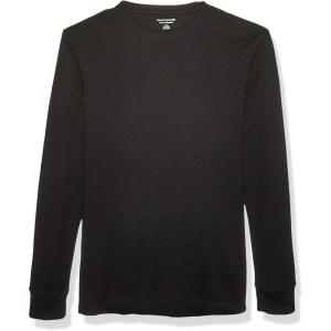 imageAmazon Essentials Mens RegularFit LongSleeve Waffle ShirtBlack