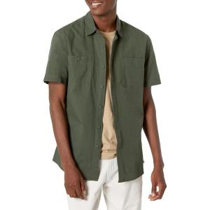 imageAmazon Essentials Mens RegularFit ShortSleeve ButtonDown Chambray ShirtOlive