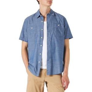 imageAmazon Essentials Mens RegularFit ShortSleeve ButtonDown Chambray ShirtRinsed