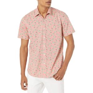 imageAmazon Essentials Mens RegularFit ShortSleeve Print ShirtPink Fruit
