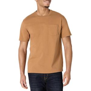 imageAmazon Essentials Mens RelaxedFit Heavyweight Cotton Pocket TShirtDark Tan