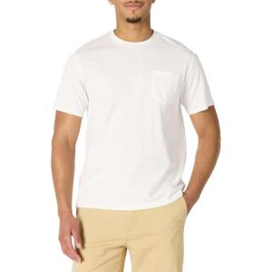 imageAmazon Essentials Mens RelaxedFit Heavyweight Cotton Pocket TShirtWhite