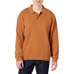 imageAmazon Essentials Mens RelaxedFit Knit Polo SweaterCaramel