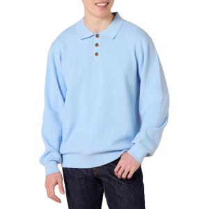 imageAmazon Essentials Mens RelaxedFit Knit Polo SweaterPowder Blue