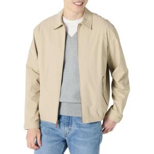imageAmazon Essentials Mens RelaxedFit Lightweight Stretch ZipUp Bomber JacketTaupe