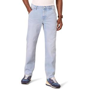 imageAmazon Essentials Mens RelaxedFit Workwear Carpenter JeanLight Blue Wash