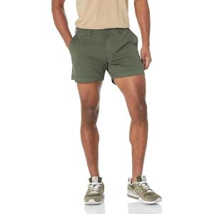 imageAmazon Essentials Mens SlimFit 5quot FlatFront Comfort Stretch Chino Short Previously GoodthreadsDark Green