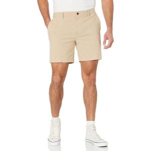 imageAmazon Essentials Mens SlimFit 7quot Lightweight Comfort Stretch Oxford ShortsKhaki Brown