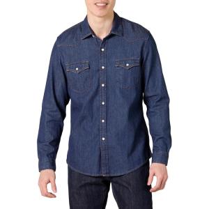 imageAmazon Essentials Mens SlimFit LongSleeve Denim Shirt with Snap ButtonsBlue