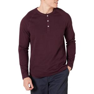 imageAmazon Essentials Mens SlimFit LongSleeve Henley ShirtBurgundy