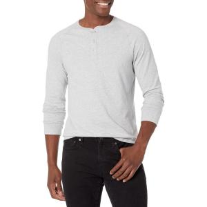 imageAmazon Essentials Mens SlimFit LongSleeve Henley ShirtLight Grey Heather