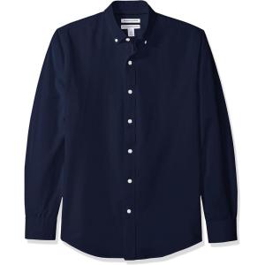 imageAmazon Essentials Mens SlimFit LongSleeve Oxford ShirtNavy
