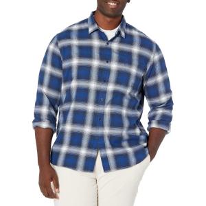 imageAmazon Essentials Mens SlimFit LongSleeve Plaid Flannel Shirt Limited Edition Discontinued ColorsBlue White Plaid