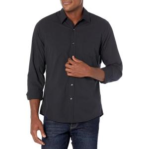 imageAmazon Essentials Mens SlimFit LongSleeve Poplin ShirtBlack