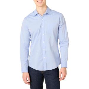 imageAmazon Essentials Mens SlimFit LongSleeve Poplin ShirtFrench Blue