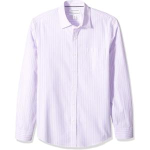 imageAmazon Essentials Mens SlimFit LongSleeve Poplin ShirtLavender White Double Stripe