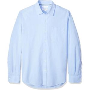 imageAmazon Essentials Mens SlimFit LongSleeve Poplin ShirtLight Blue