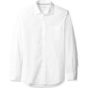 imageAmazon Essentials Mens SlimFit LongSleeve Poplin ShirtWhite