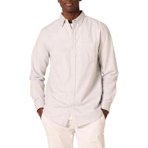 imageAmazon Essentials Mens SlimFit LongSleeve Stretch Oxford Shirt with PocketLight Grey