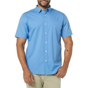 imageAmazon Essentials Mens SlimFit ShortSleeve Poplin ShirtLight Blue