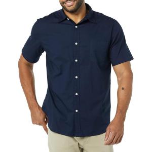 imageAmazon Essentials Mens SlimFit ShortSleeve Poplin ShirtNavy
