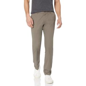 imageAmazon Essentials Mens SlimFit WrinkleResistant FlatFront Chino PantDark Brown