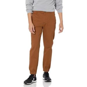 imageAmazon Essentials Mens StraightFit Chino Jogger PantDark Khaki Brown