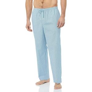 imageAmazon Essentials Mens StraightFit Woven Pajama Pant with PocketsBlue Geo Print
