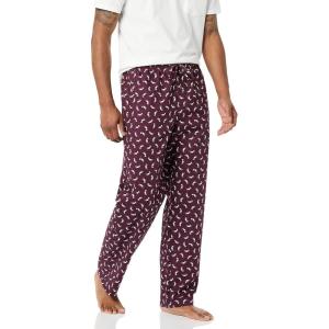 imageAmazon Essentials Mens StraightFit Woven Pajama Pant with PocketsBurgundy Puffin