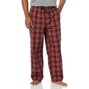 imageAmazon Essentials Mens StraightFit Woven Pajama Pant with PocketsBurgundy Rust Mix Plaid